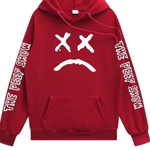 Mens fashion red lil peep “the peep show” hoodie